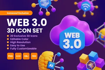 웹 3.0 3D Icon 팩