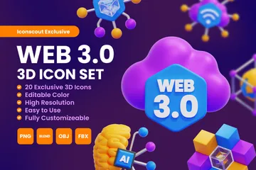 Web 3.0 Paquete de Icon 3D