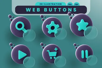 Web Buttons 3D Icon Pack