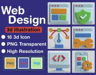 Web Design 3D Icon Pack