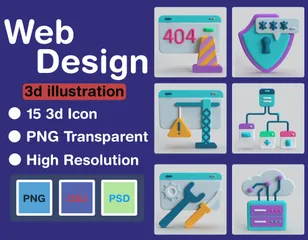 Web Design 3D Icon Pack