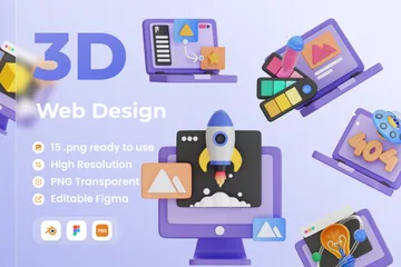 Web Design 3D Icon Pack