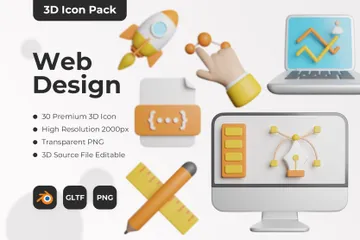 Designer de Web Pacote de Icon 3D