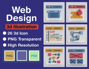 Web-Design 3D Icon Pack