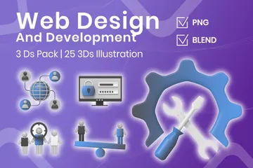 Web Design And Development 3D Icon Pack