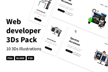 ウェブ開発者 3D Illustrationパック