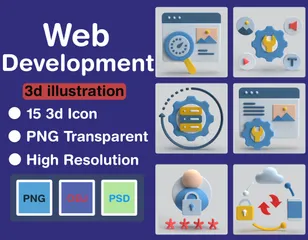 Web Development 3D Icon Pack