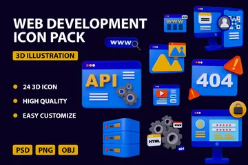 WEB DEVELOPMENT 3D Icon Pack