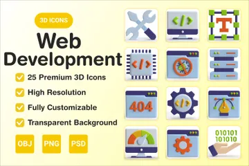 Web Development 3D Icon Pack