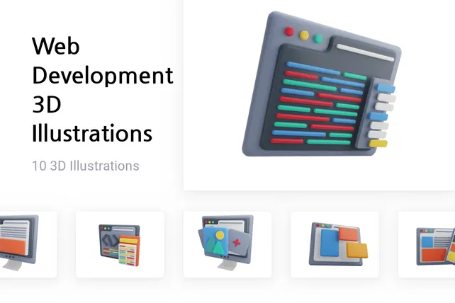 Premium Web Development 3D Illustration pack from Design & Development ...