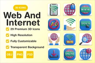 Web et Internet Pack 3D Icon