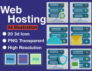 Web Hosting 3D Icon Pack