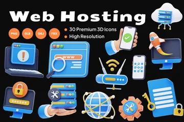 Web Hosting 3D Icon Pack