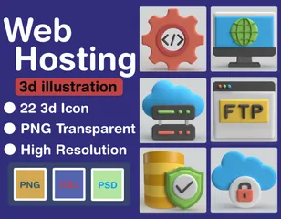 Web Hosting 3D Icon Pack