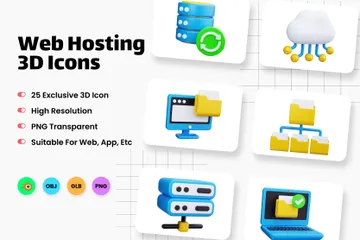 Web Hosting 3D Icon Pack