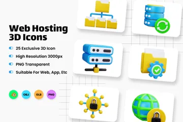 Web Hosting 3D Icon Pack