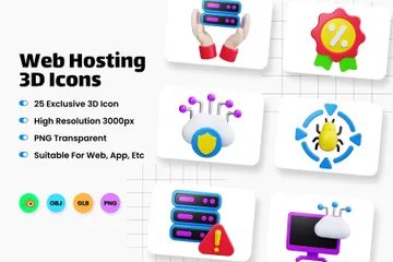 Web Hosting 3D Icon Pack