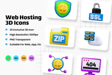 Web Hosting 3D Icon Pack