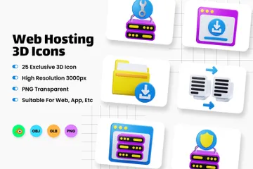 Web Hosting 3D Icon Pack