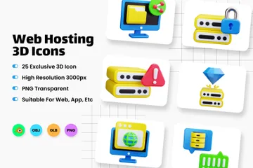 Web Hosting 3D Icon Pack