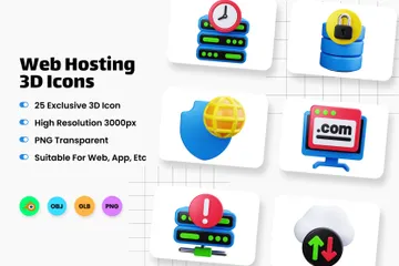 Web Hosting 3D Icon Pack