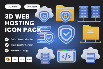 Web Hosting 3D Icon Pack
