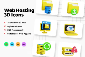 Web Hosting 3D Icon Pack