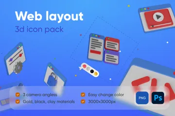 Layout da Web Pacote de Icon 3D