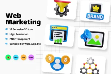 Web Marketing 3D Icon Pack