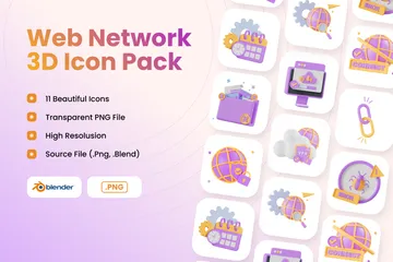 Web und Netzwerk 3D Icon Pack