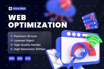Web Optimization 3D Icon Pack