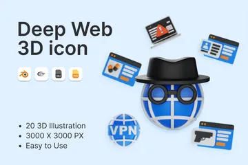 Web profond Pack 3D Icon