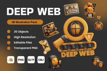 Web profond Pack 3D Icon