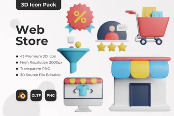 Web Store 3D Icon Pack