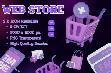Web Store 3D Icon Pack