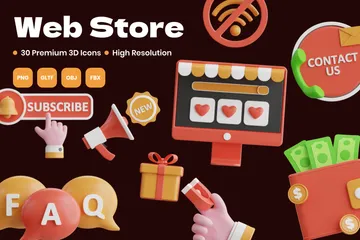 Web Store 3D Icon Pack