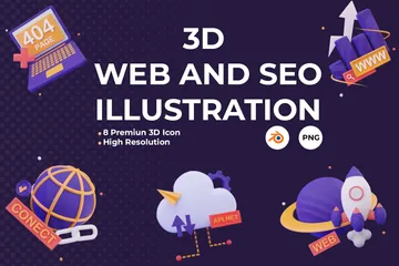 Web und SEO 3D Icon Pack