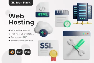 Web-Hosting 3D Icon Pack