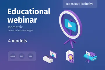 Webinaire éducatif Pack 3D Illustration