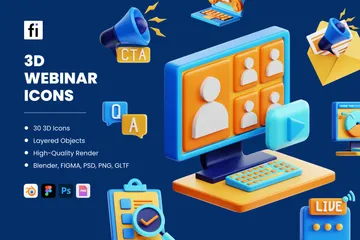 Webinar 3D Icon Pack