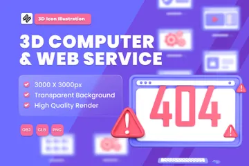 Website Computer Service 3D Icon Pack