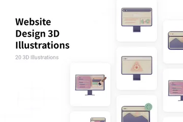 ウェブサイトデザイン 3D Illustrationパック