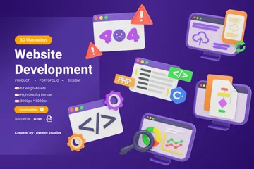 Website Development 3D Icon Pack