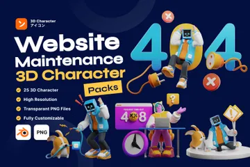 Website Maintenance 3D Illustration Pack