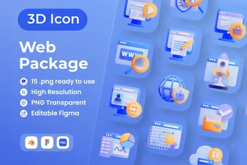 Website Package 3D Icon Pack