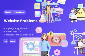 Website-Probleme 3D Illustration Pack