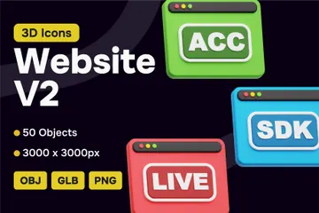 Website V2 3D Icon Pack