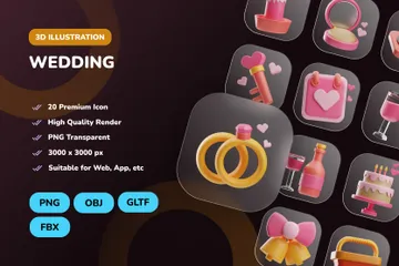 Wedding 3D Icon Pack