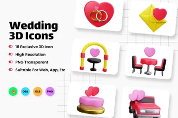 Wedding 3D Icon Pack