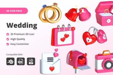 Wedding 3D Icon Pack